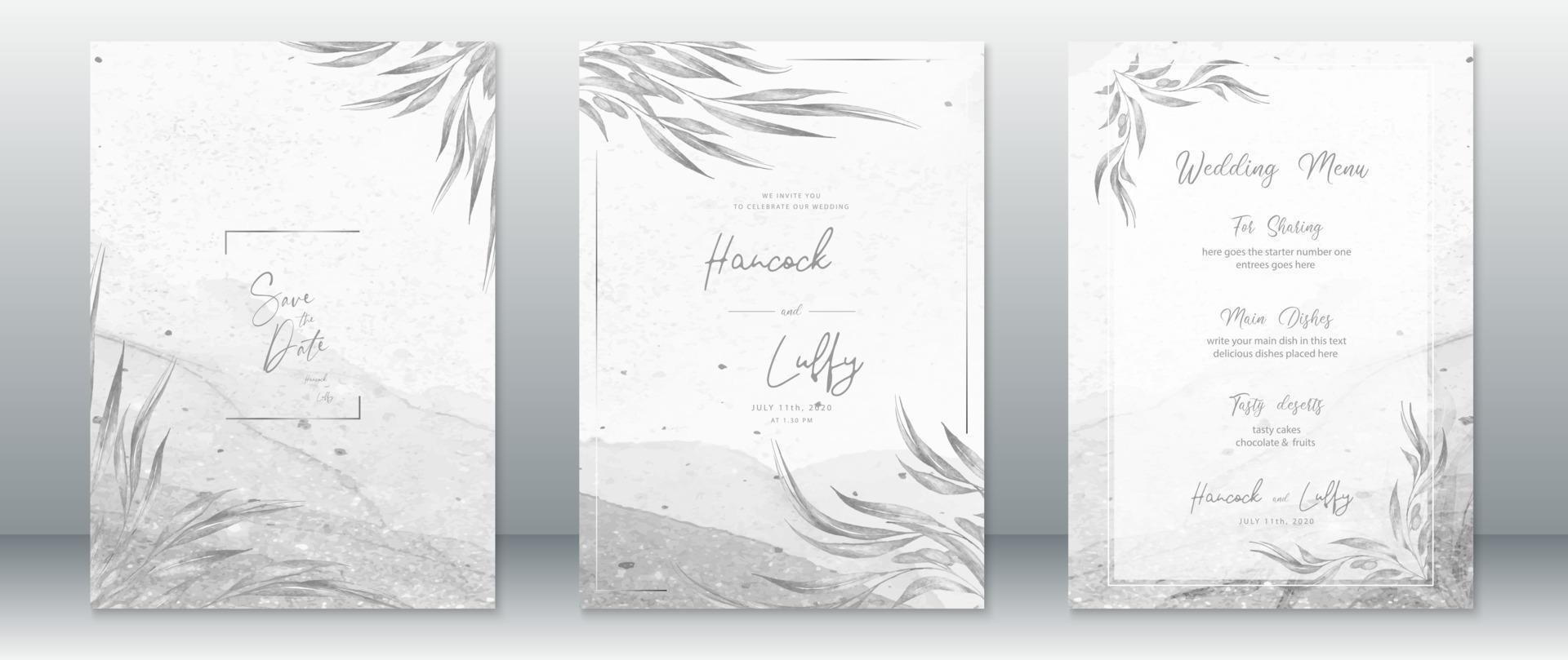 Elegant wedding invitation card template gray background 12855617 Elegant wedding invitation card template gray background 12855617