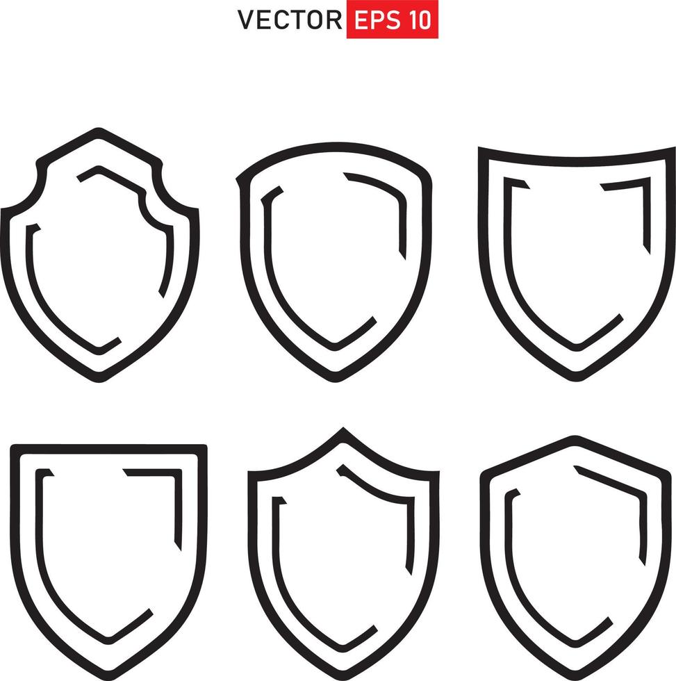 Collection of shield icon set vector template isolated. logo design, flat syle color editable vector illustration on blank background