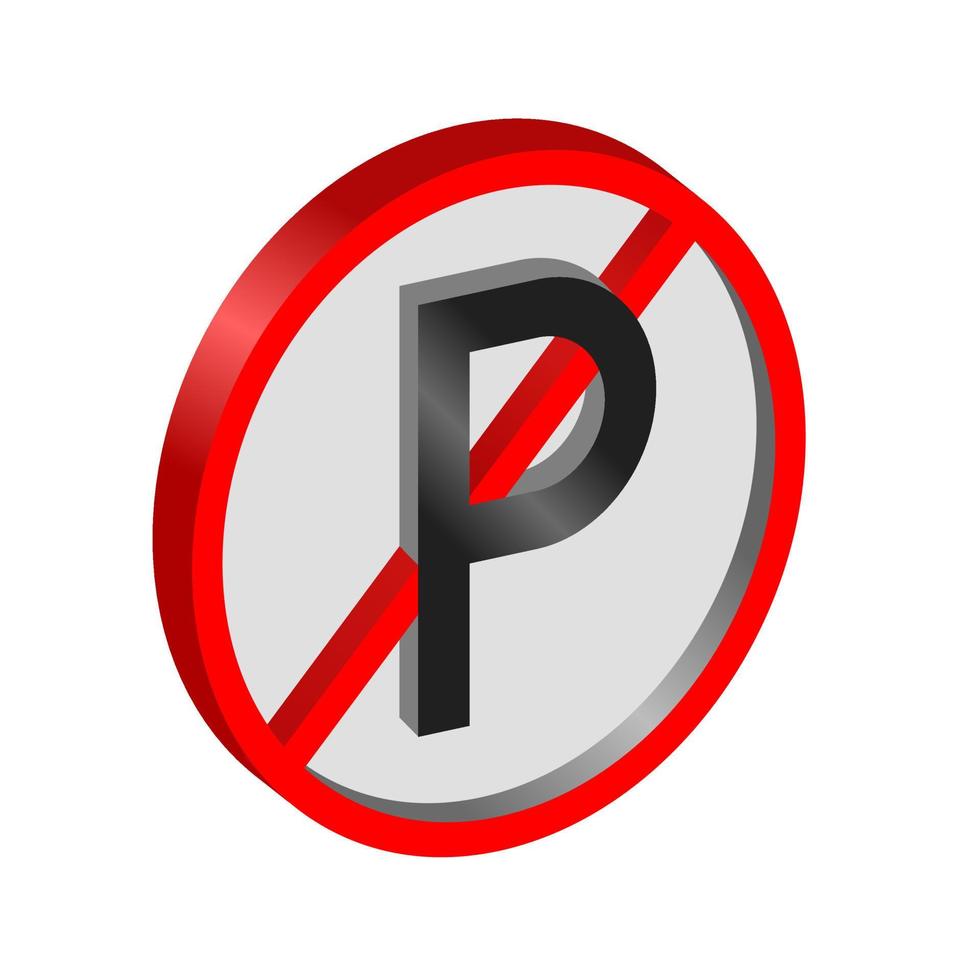 traffic signs no parking 3D. vector