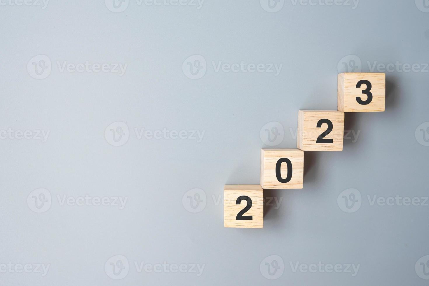 Step of 2023 wooden block. Business, planning, growth, Risk Management, Finance and strategy Concepts photo