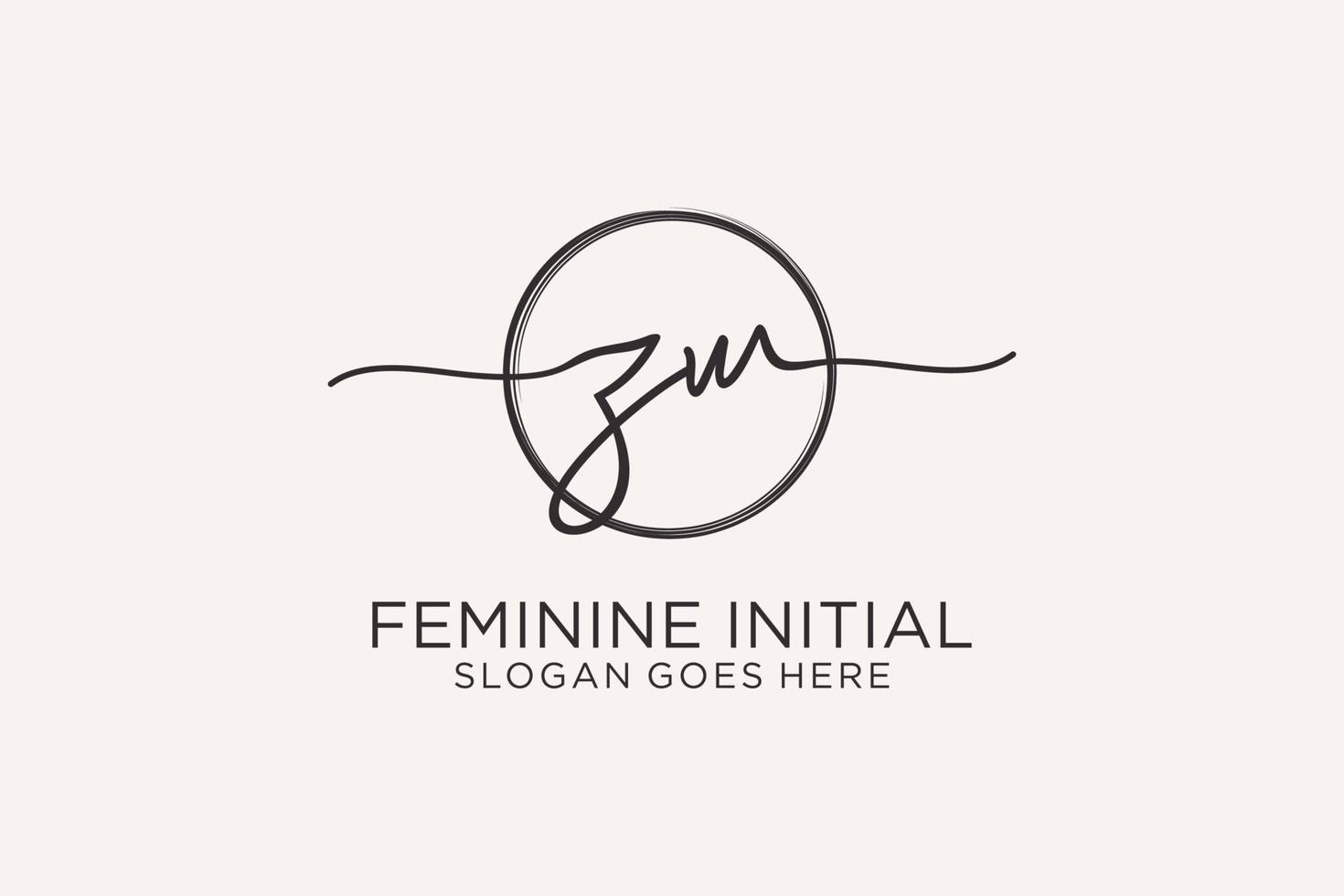 Initial ZW handwriting logo with circle template vector logo of initial signature, wedding, fashion, floral and botanical with creative template.