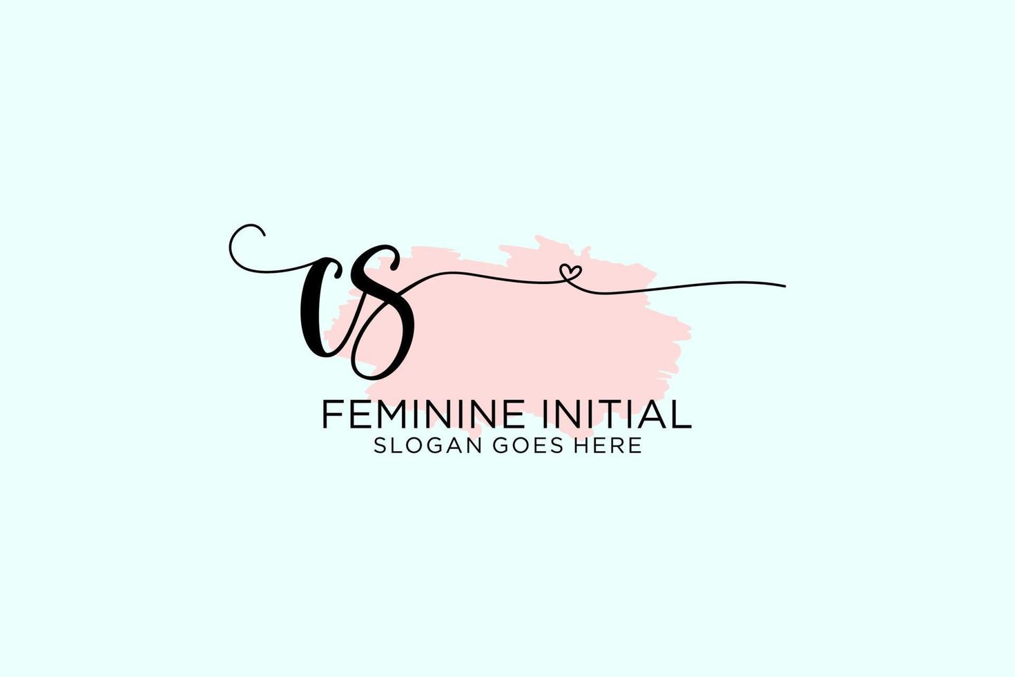 Initial CS beauty monogram and elegant logo design handwriting logo of initial signature, wedding, fashion, floral and botanical with creative template. vector