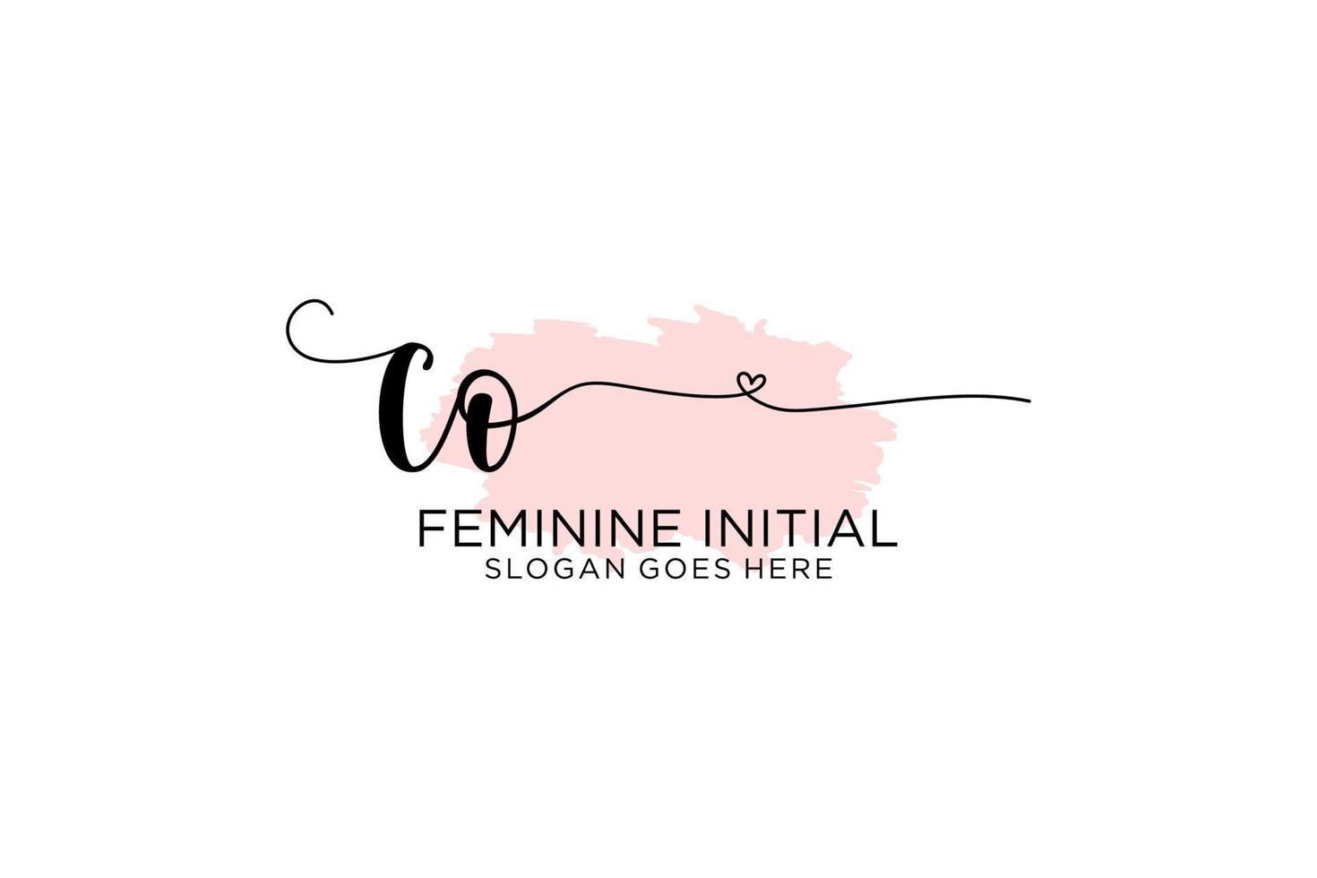 Initial CO beauty monogram and elegant logo design handwriting logo of initial signature, wedding, fashion, floral and botanical with creative template. vector