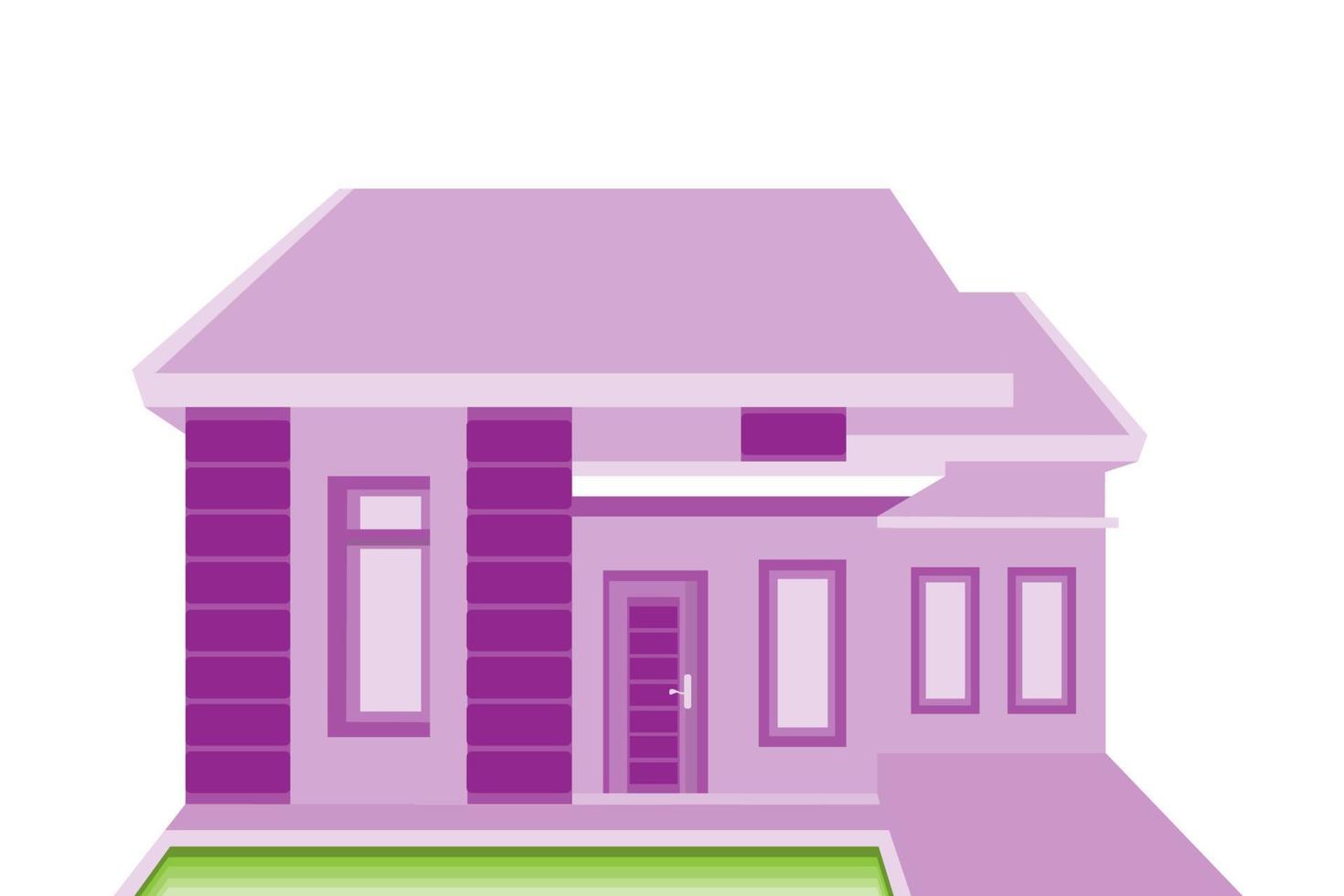 purple gradient color house design vector