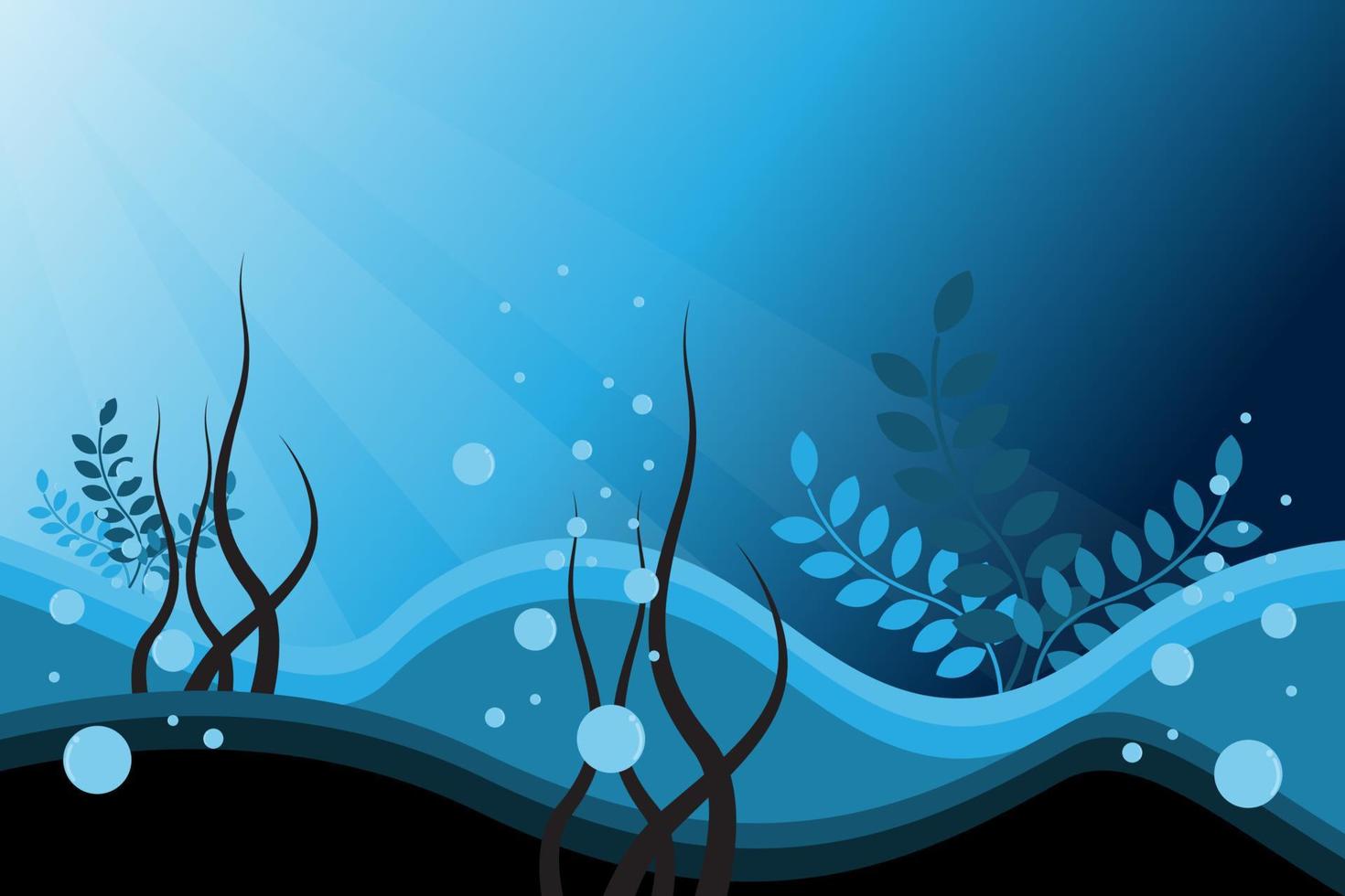 beautiful underwater background with shining sunshine vector