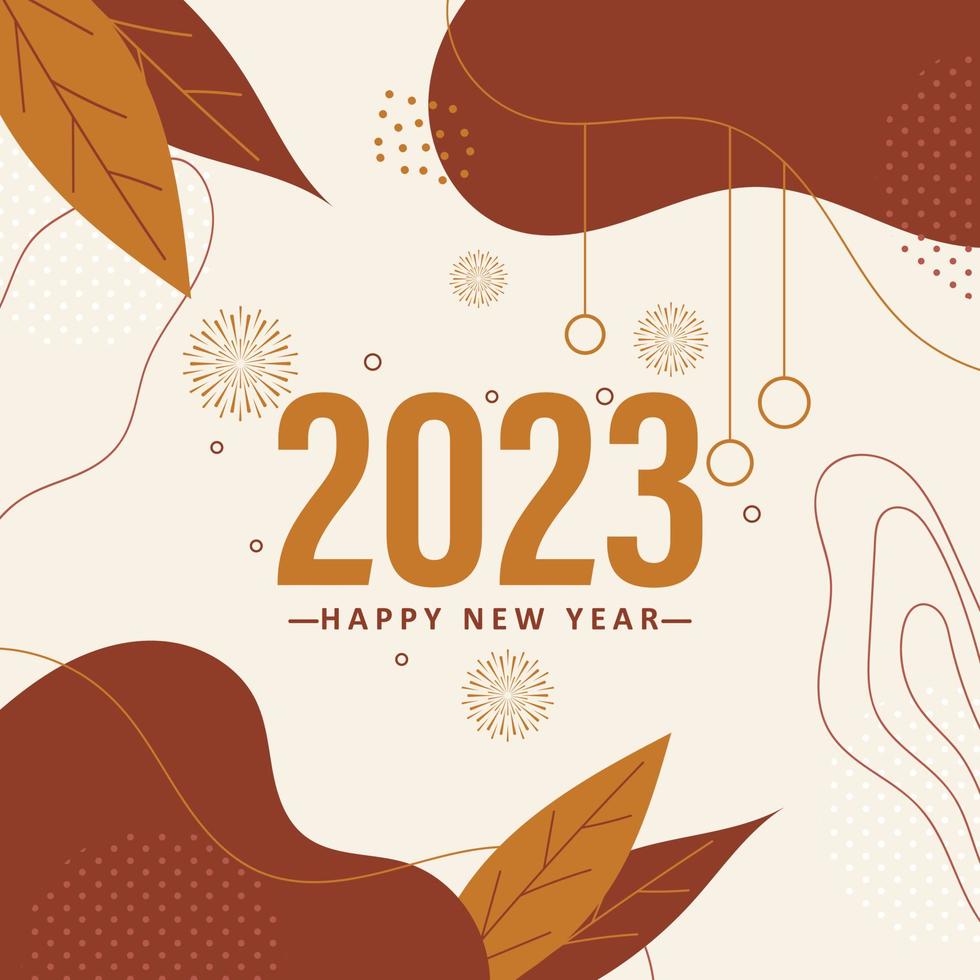 Flat Happy new year 2023 boho design vector