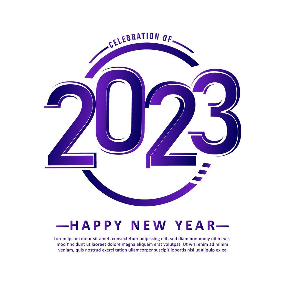 Happy new year 2023 poster design vector