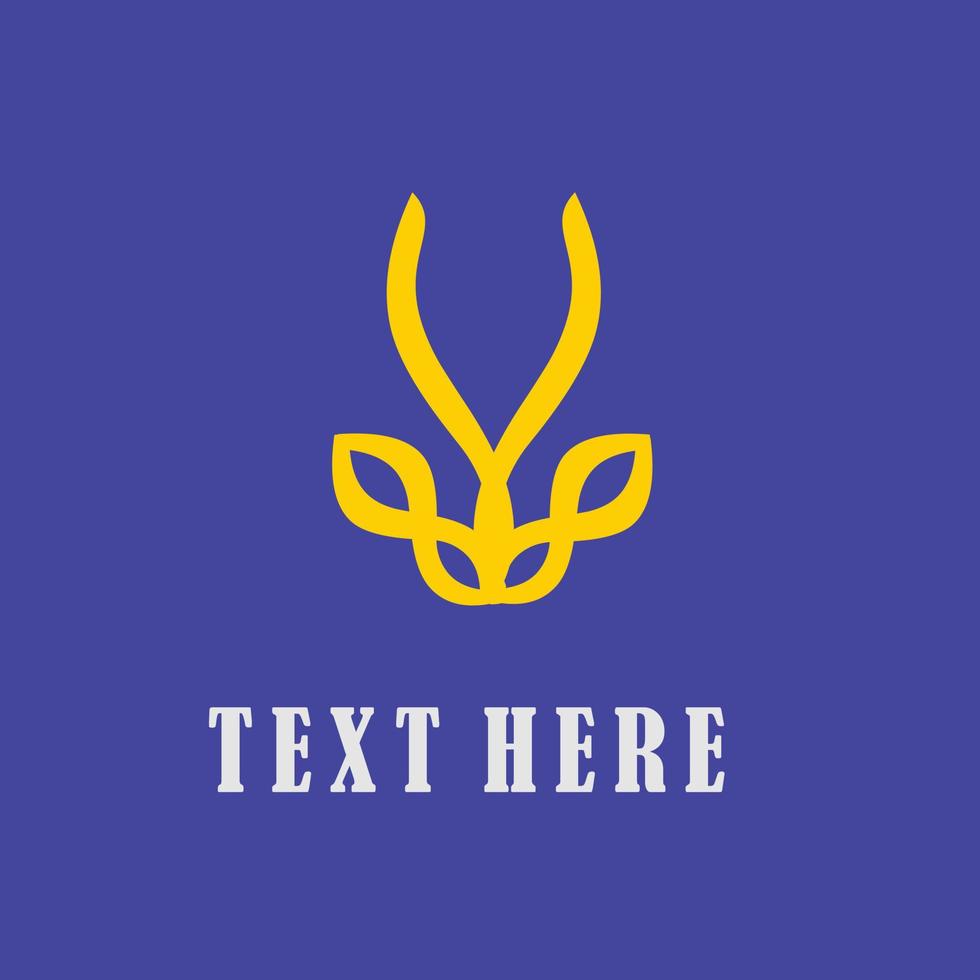 abstract antelope horns simple flat logo design vector
