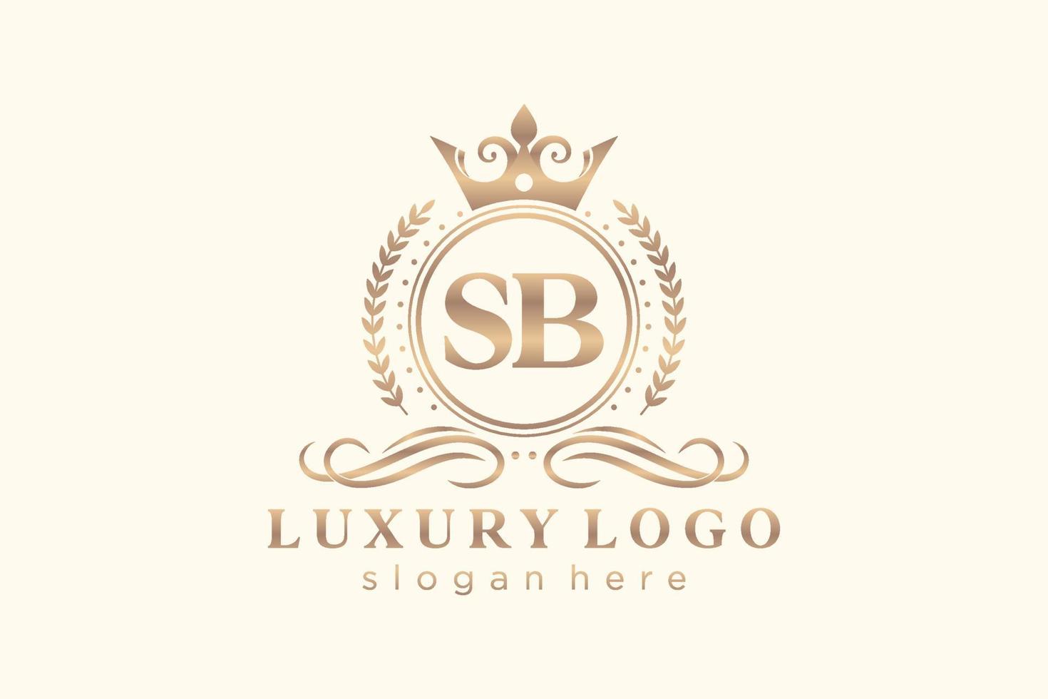 Initial SB Letter Royal Luxury Logo template in vector art for Restaurant, Royalty, Boutique, Cafe, Hotel, Heraldic, Jewelry, Fashion and other vector illustration.