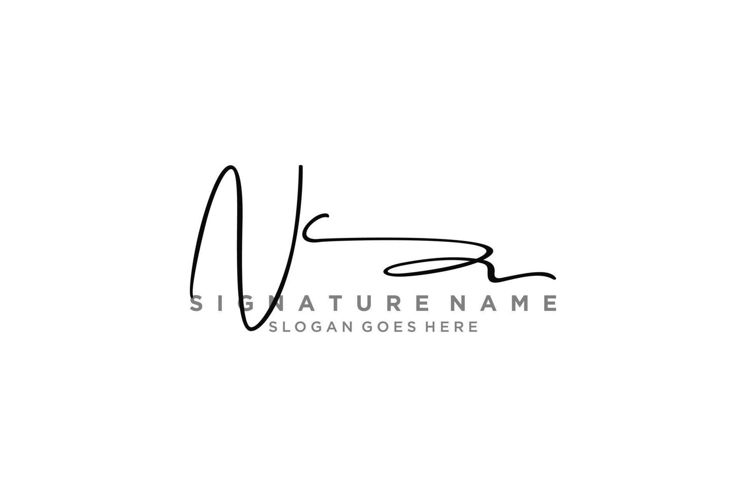 plantilla de logotipo de firma de carta inicial nc diseño elegante logotipo signo símbolo plantilla vector icono