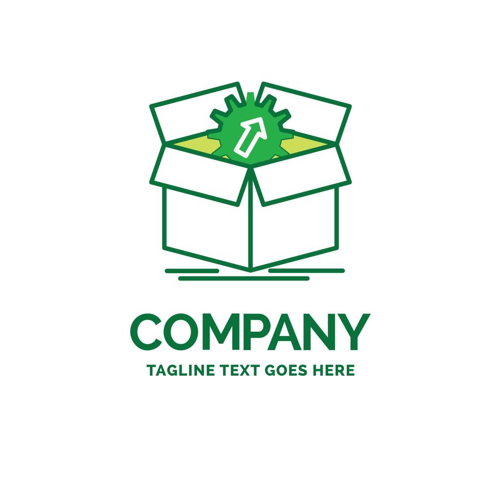 upload. performance. productivity. progress. work Flat Business Logo template. Creative Green Brand Name Design. vector