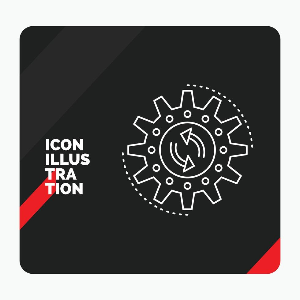 Red and Black Creative presentation Background for management. process. production. task. work Line Icon vector