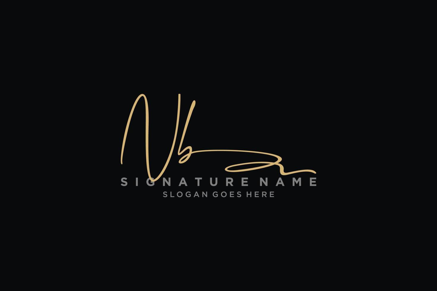 plantilla de logotipo de firma de carta inicial nb diseño elegante logotipo signo símbolo plantilla vector icono