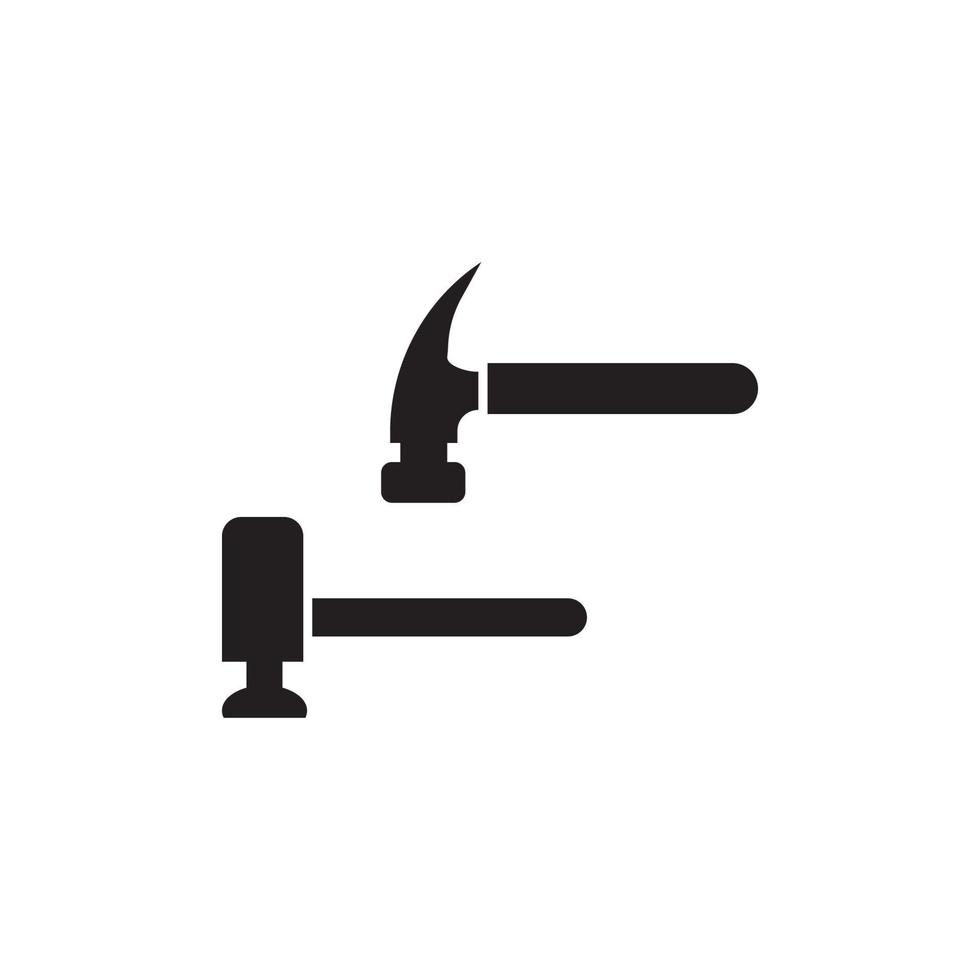 Hammer icon logo, vector design