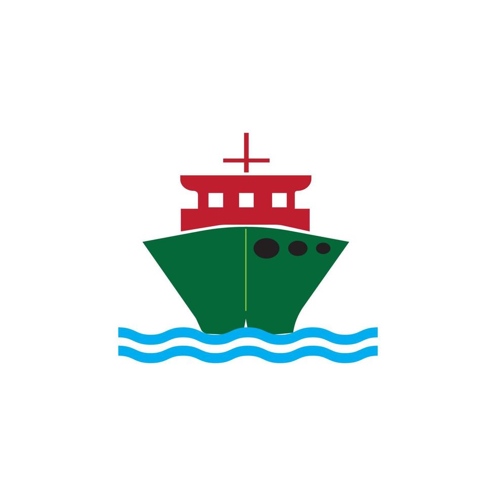 logotipo de icono de barco, ilustración de diseño vectorial vector