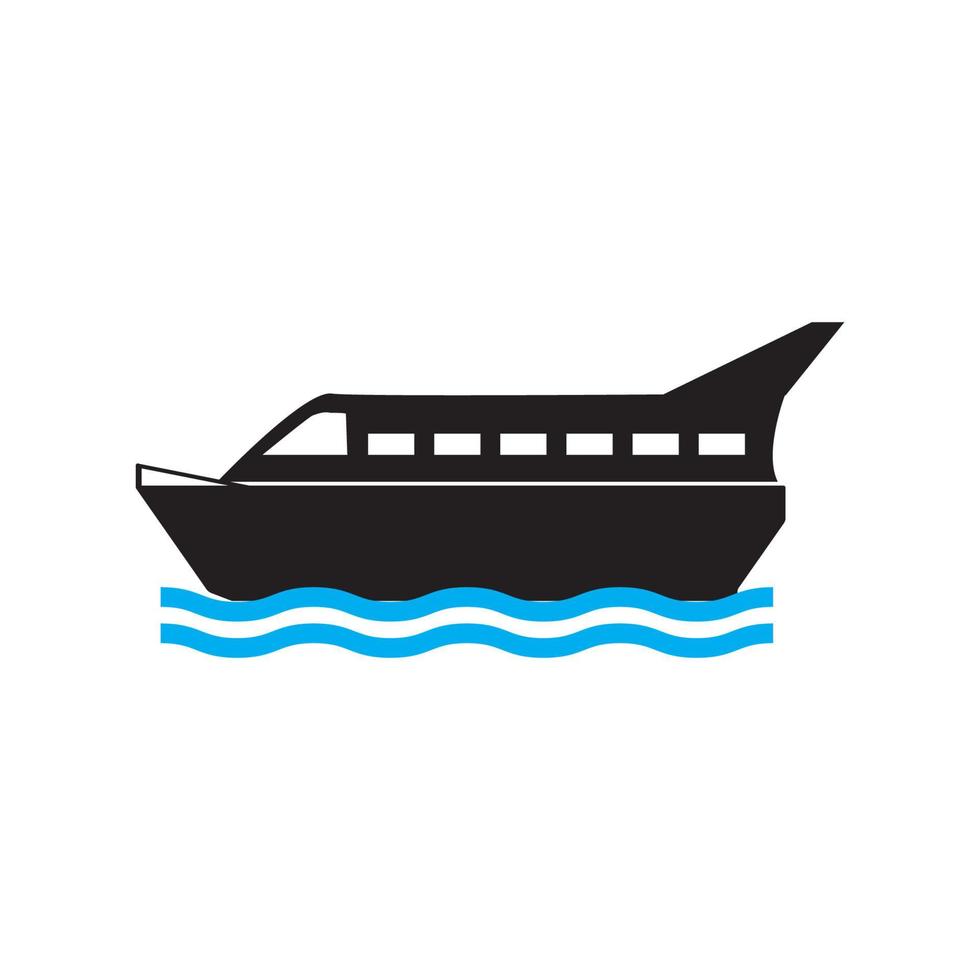 logotipo de icono de barco, ilustración de diseño vectorial vector