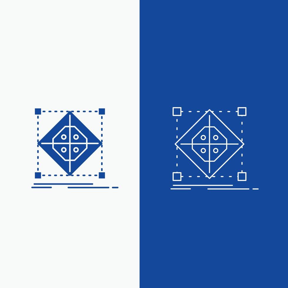 Architecture. cluster. grid. model. preparation Line and Glyph web Button in Blue color Vertical Banner for UI and UX. website or mobile application vector