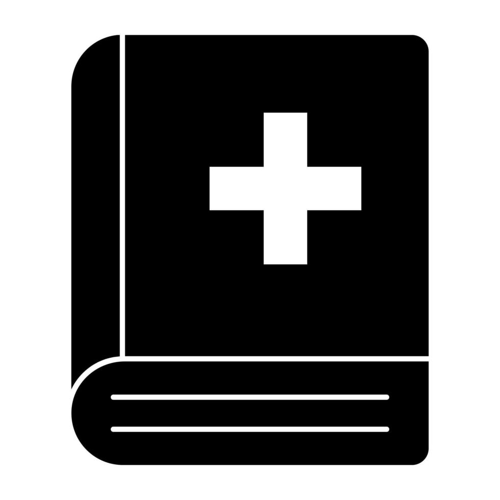 un icono de diseño único de libro médico vector