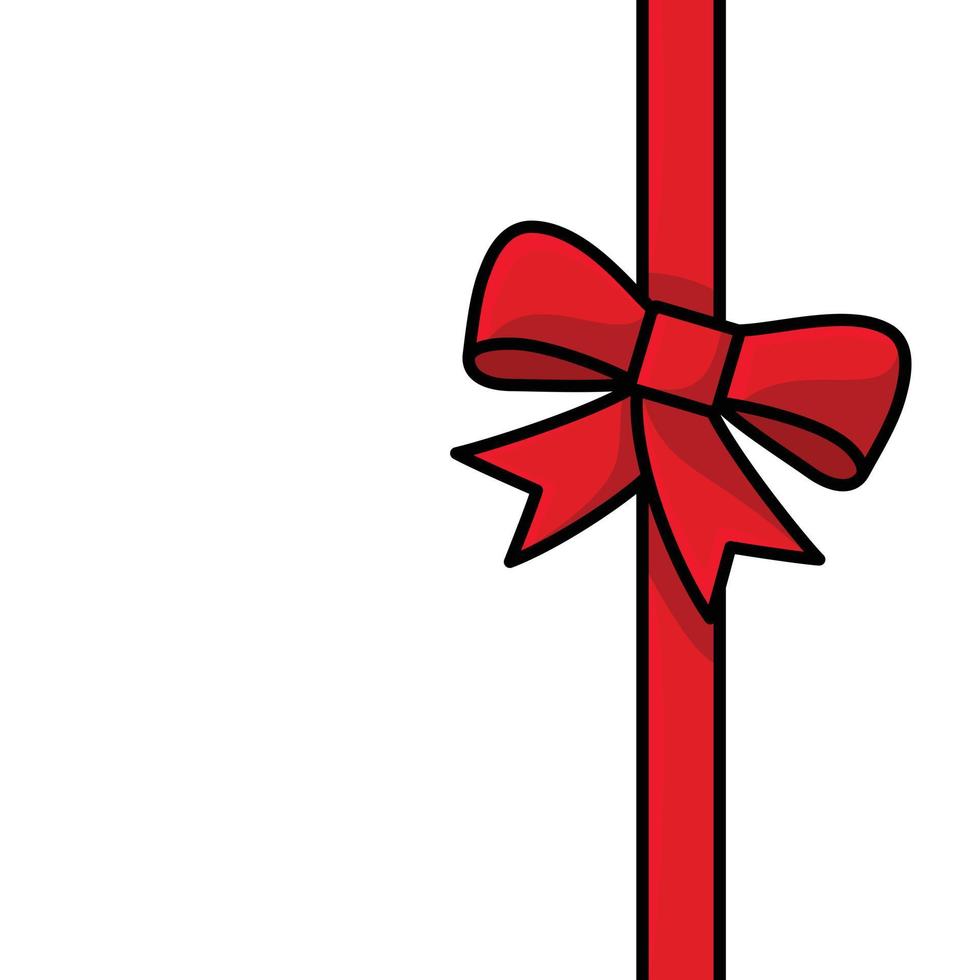cinta roja con lazo aislado sobre fondo blanco. decoración navideña. regalo de navidad, día de san valentín, elemento de envoltura de cumpleaños vector