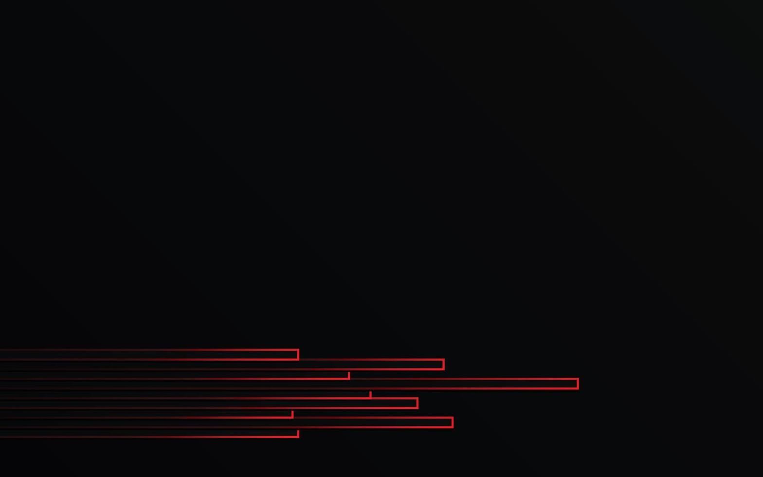 Abstract Red light Lines Pipe speed zoom on black background technology vector