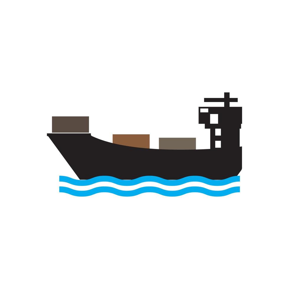 logotipo de icono de barco, ilustración de diseño vectorial vector