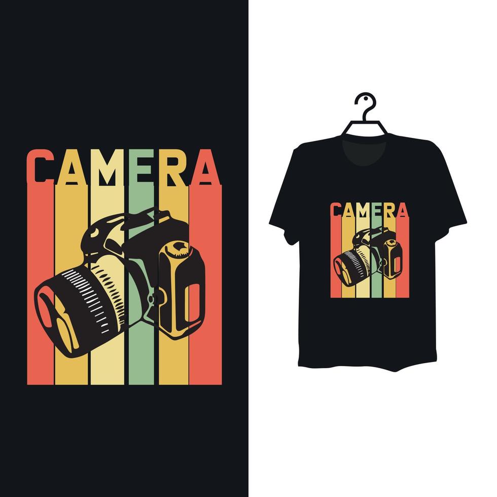 Camera t shirt template design. vector