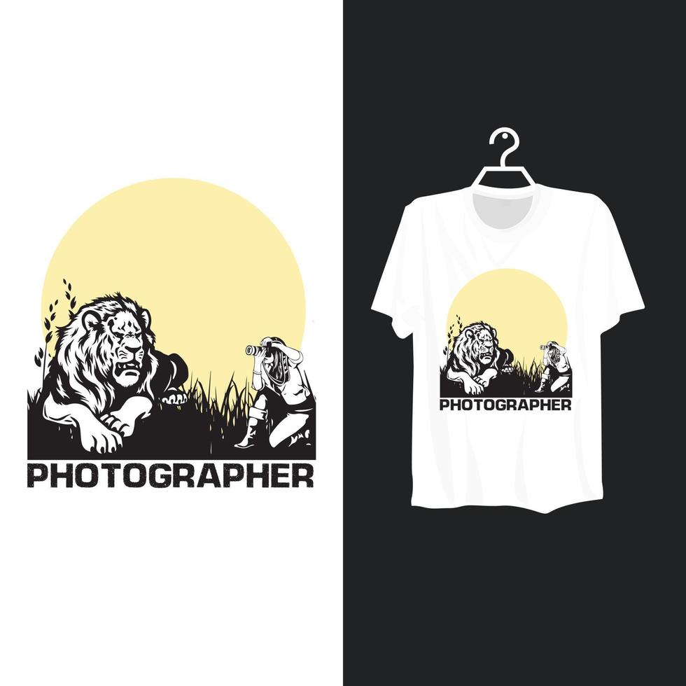 diseño de plantilla de camiseta de fotógrafo creativo. vector