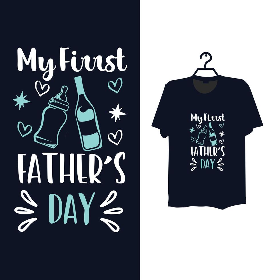 Typography father day t shirt template design. vector