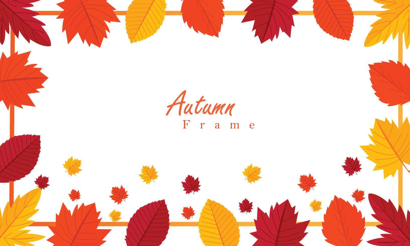 Colourful Ornament Autumn Frame Background Vector