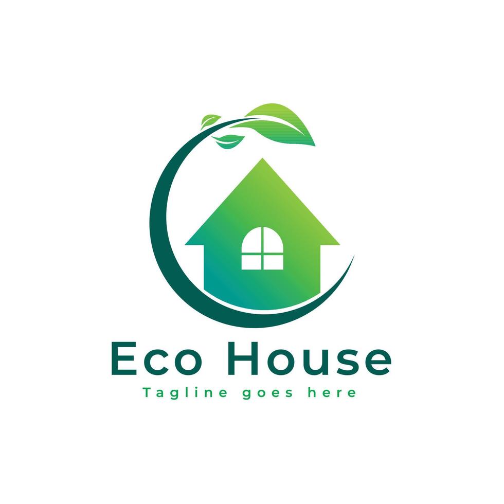 Eco house logo vector