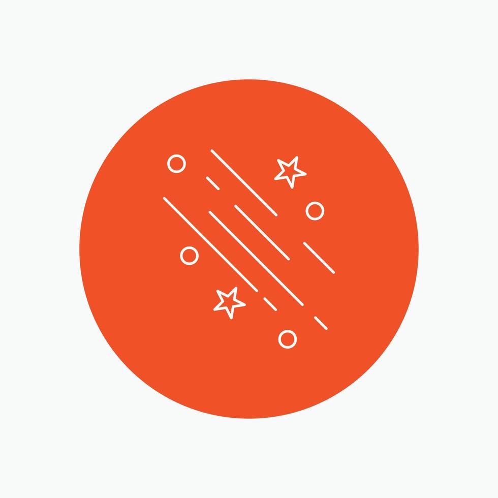 star. shooting star. falling. space. stars White Line Icon in Circle background. vector icon illustration