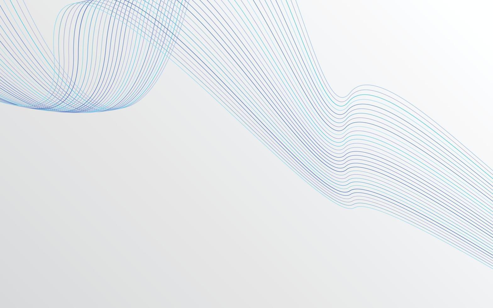 Wave with shadow. Abstract blue lines on a background vector
