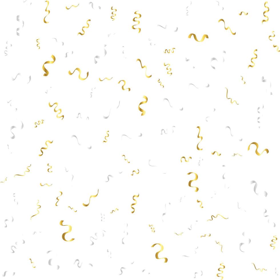 Gold Confetti Isolated On White Background. Celebrate Vector Illustration