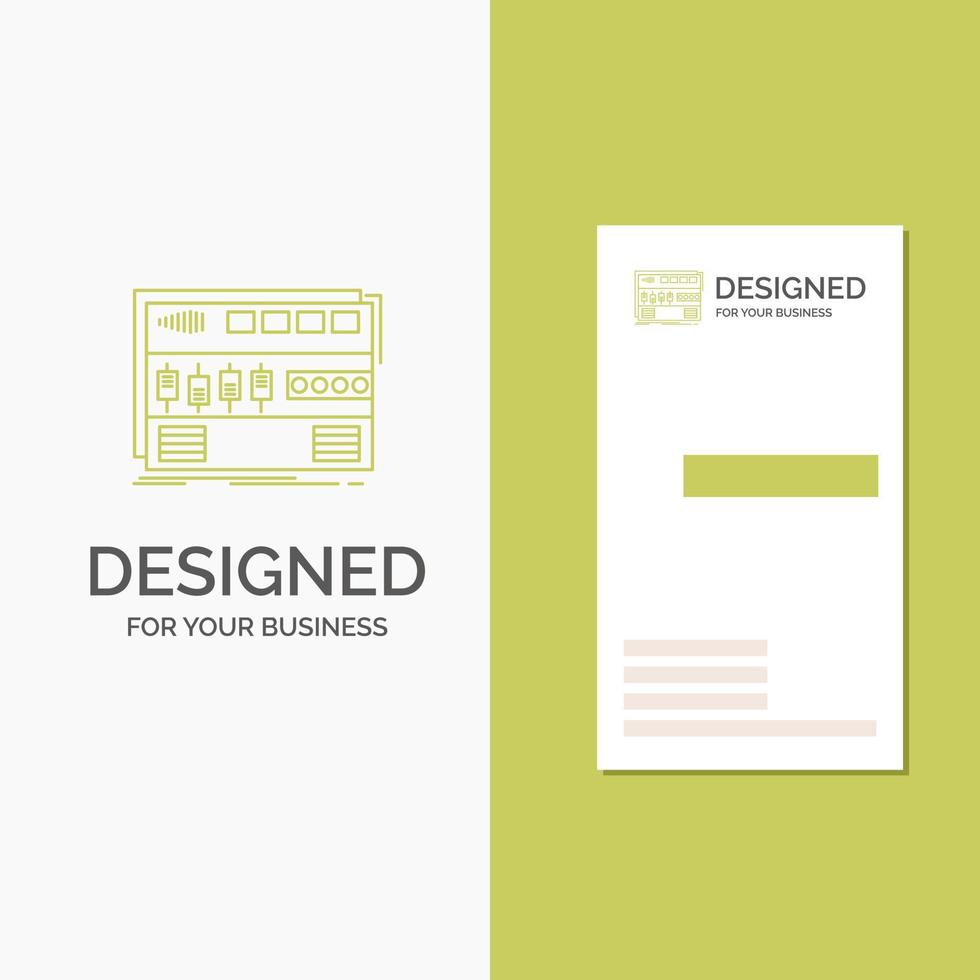 Business Logo for Audio. mastering. module. rackmount. sound. Vertical Green Business .Visiting Card template. Creative background vector illustration