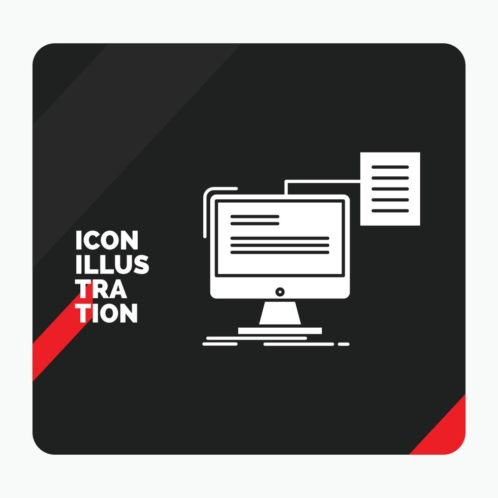 Red and Black Creative presentation Background for resume. storage. print. cv. document Glyph Icon vector