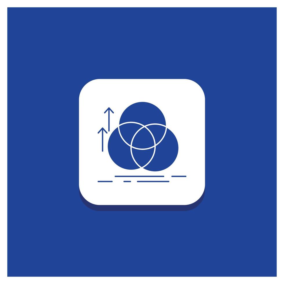 Blue Round Button for balance. circle. alignment. measurement. geometry Glyph icon vector