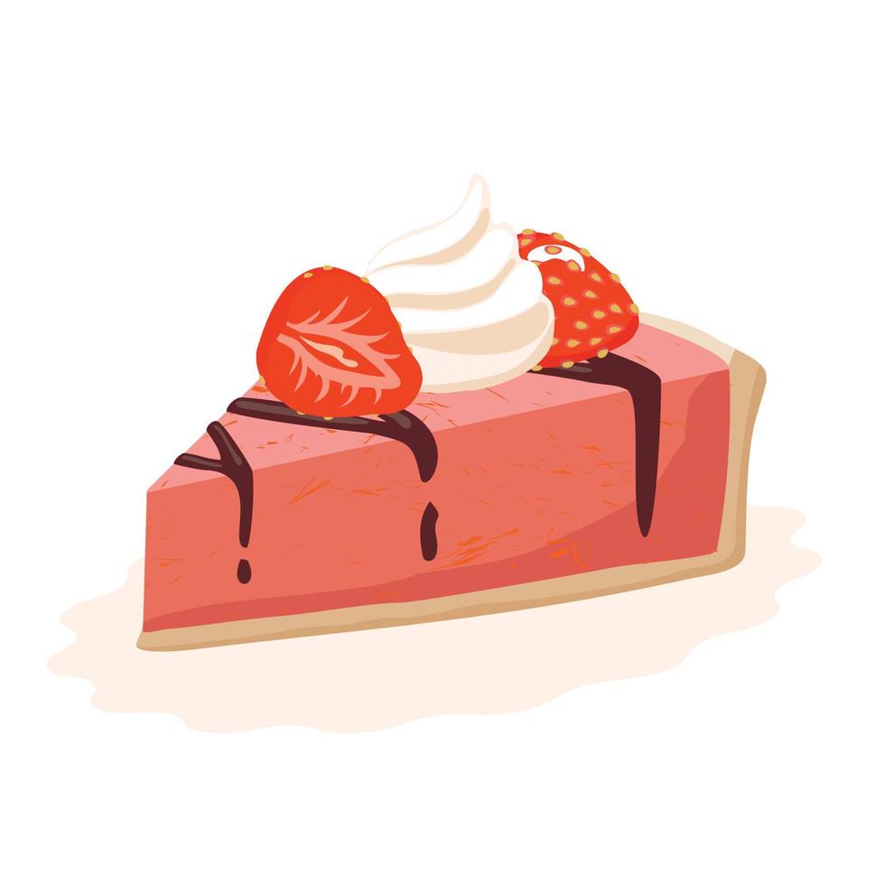 Strawberry cheesecake. Vector illustration