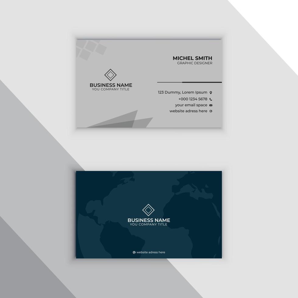 Dark and ash professional business card template vector