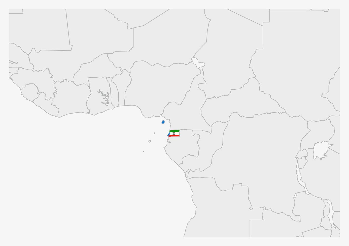 mapa de guinea ecuatorial resaltado en los colores de la bandera de guinea ecuatorial vector