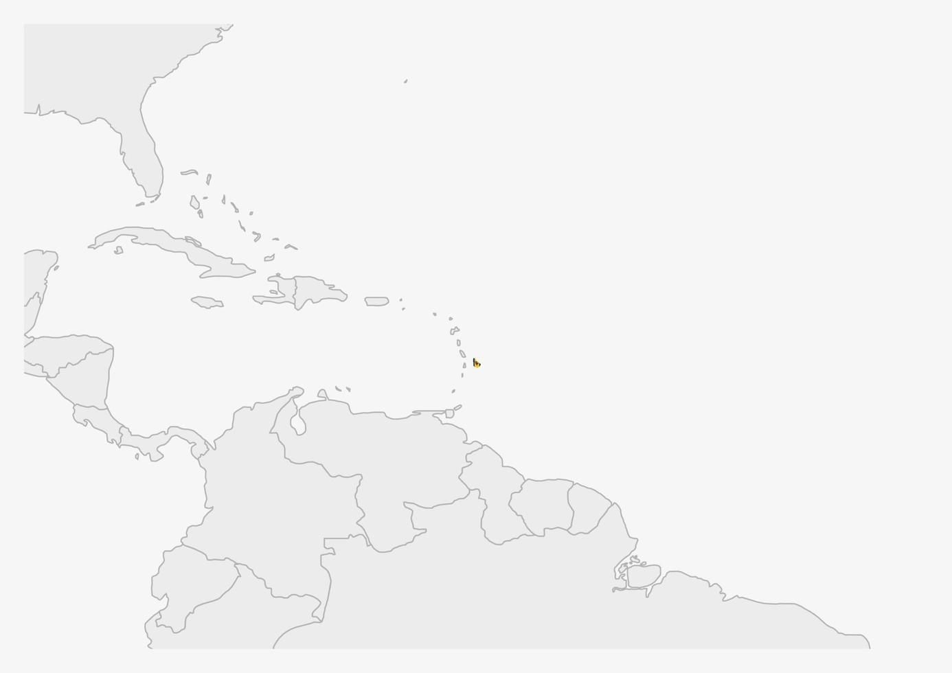 mapa de barbados resaltado en los colores de la bandera de barbados vector