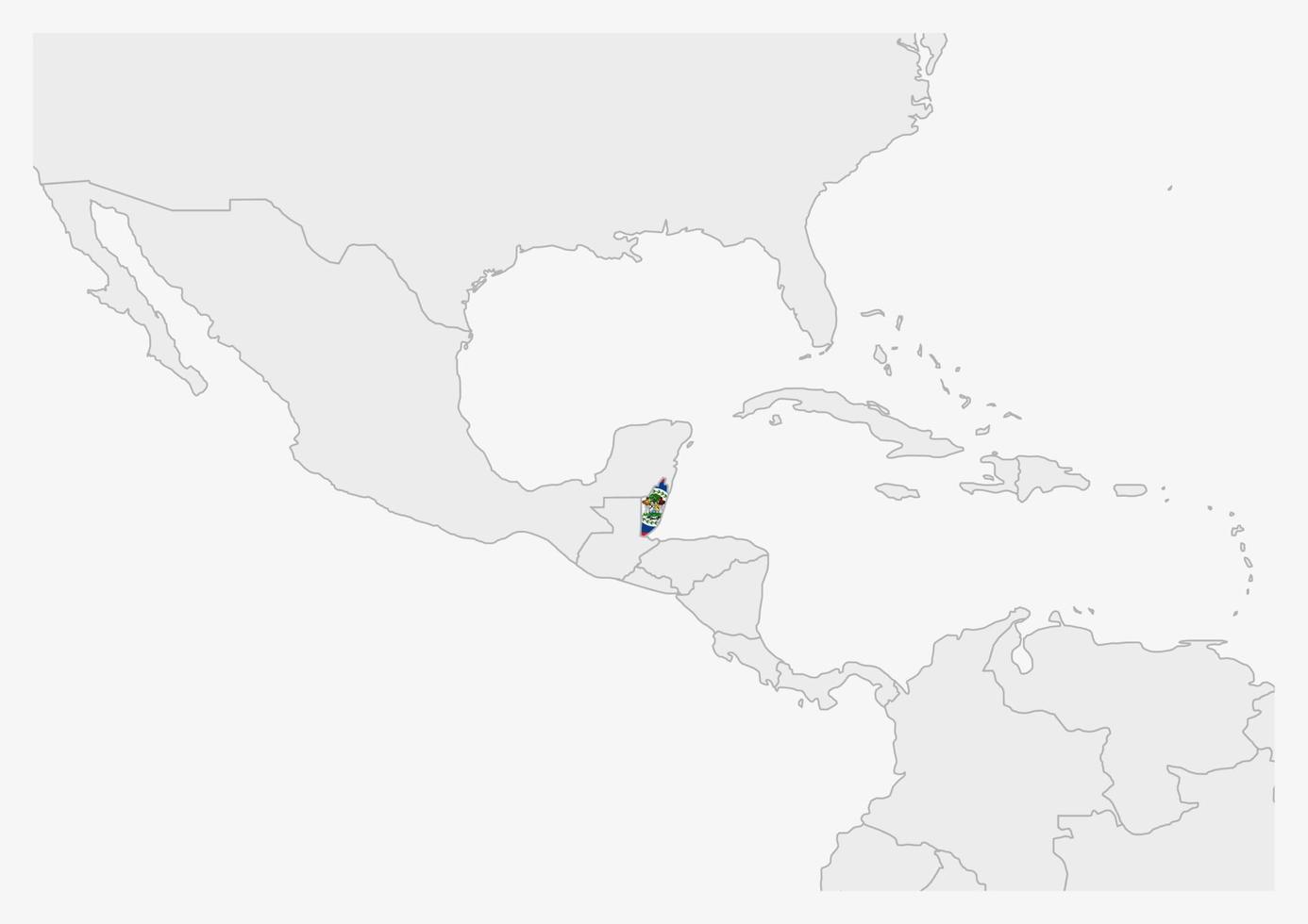 Belize map highlighted in Belize flag colors vector