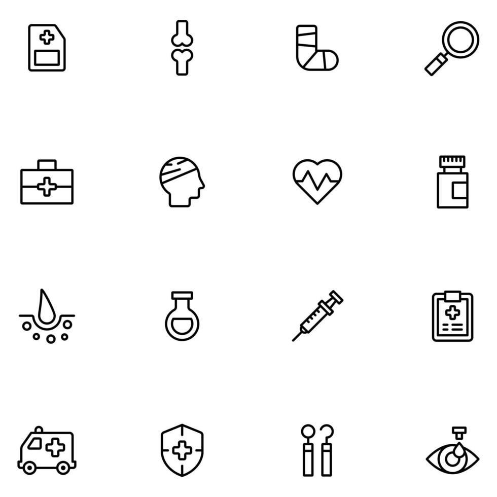 esquema de salud conjunto de iconos para web vector