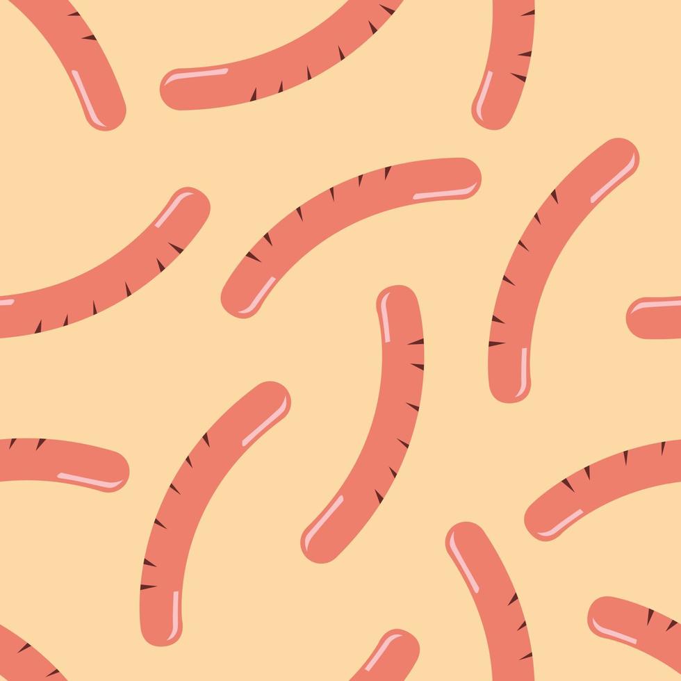 Seamless pattern with sausages vector