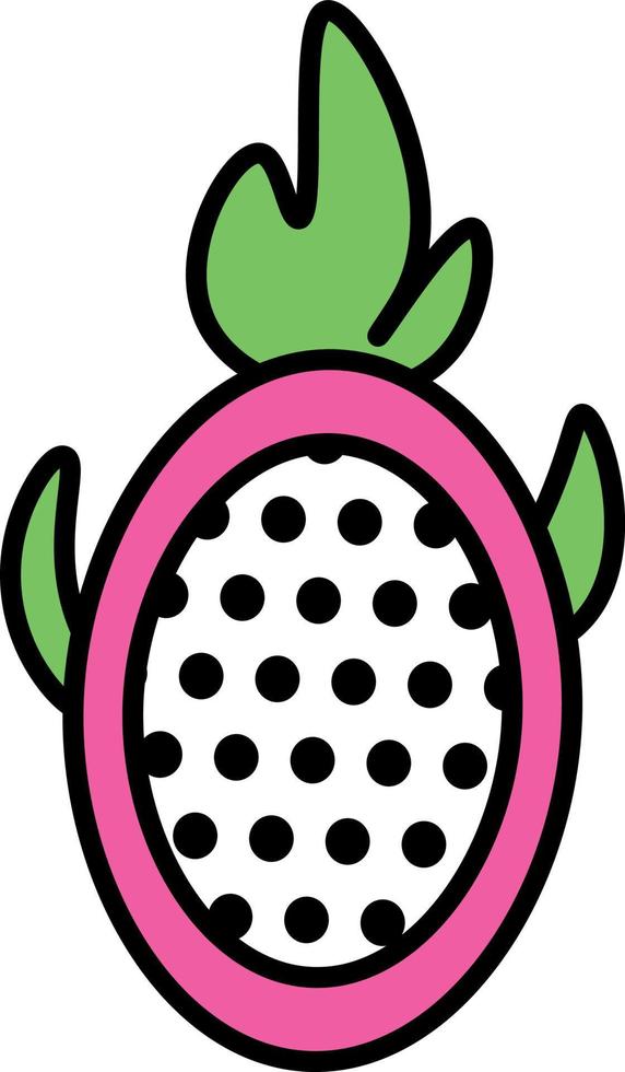 Dragon Fruit in section vector simple icon.