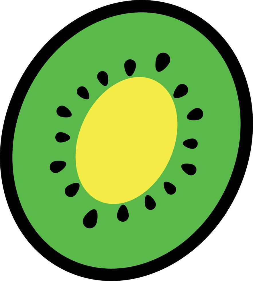 kiwi de fruta en el icono simple del vector de sección.