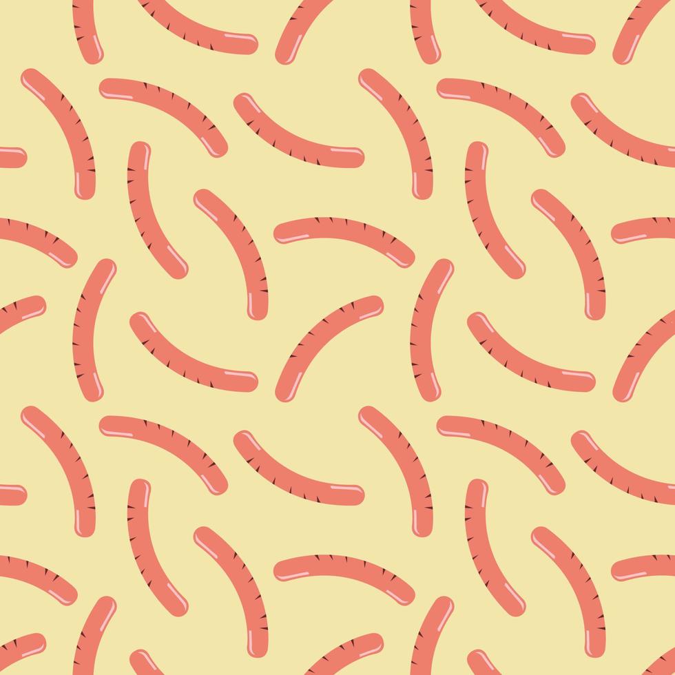 Seamless pattern with sausages vector