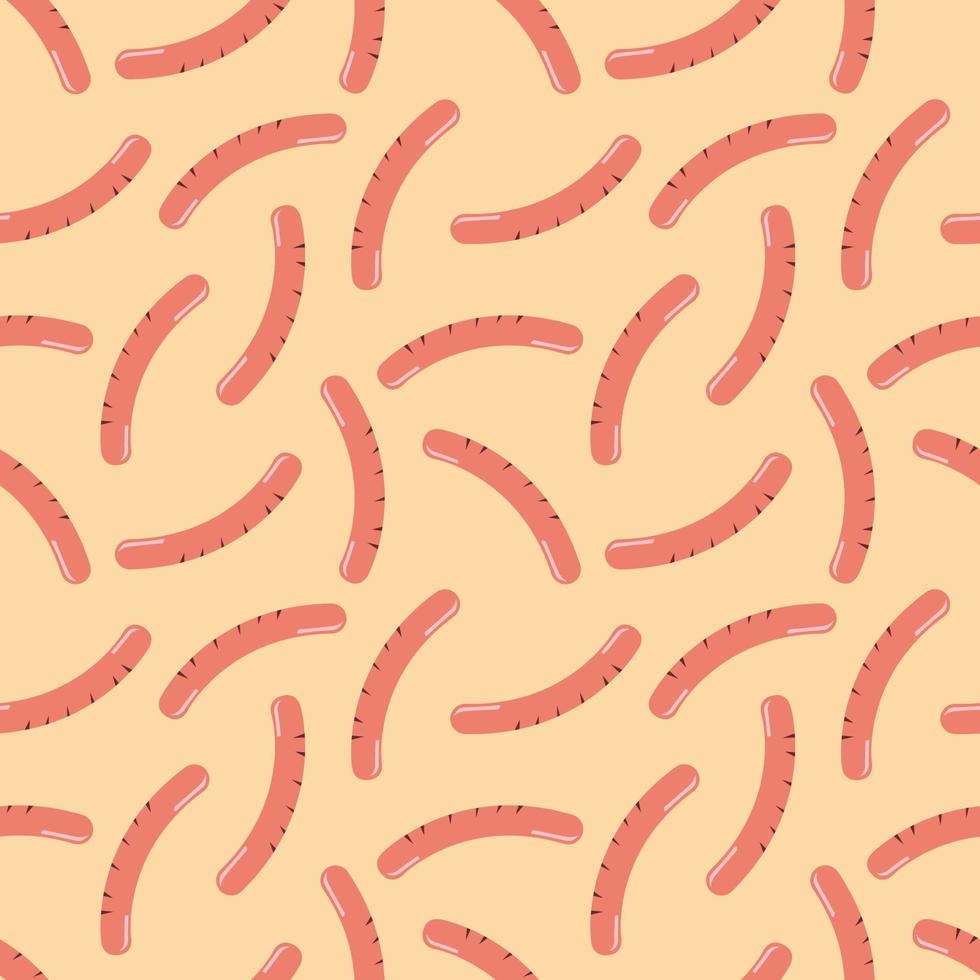 Seamless pattern with sausages vector
