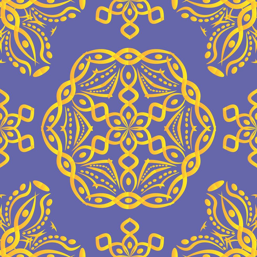Seamless pattern with abstract ornament on background in trendy color 2022 Very Peri. vector