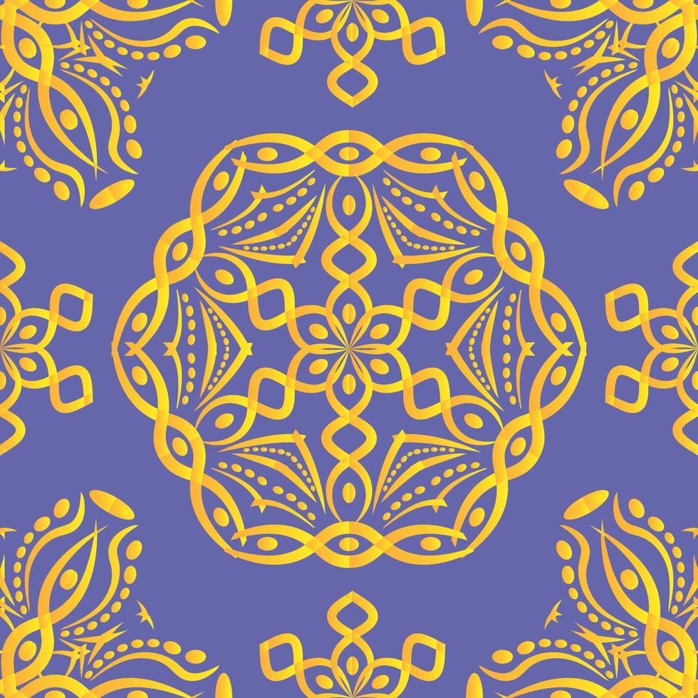 Seamless pattern with abstract ornament on background in trendy color 2022 Very Peri. vector