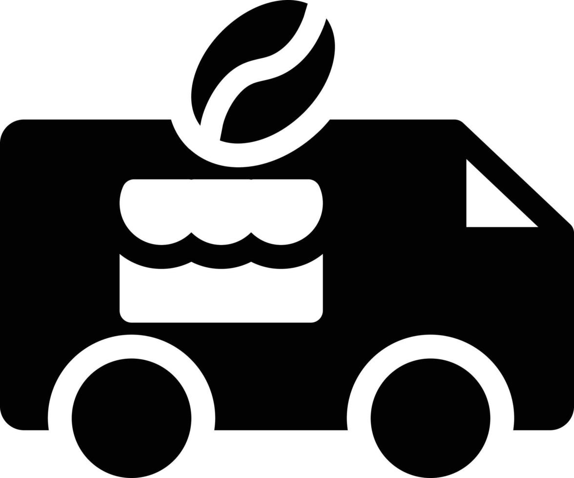 Ilustración de vector de furgoneta de café en un fondo. Símbolos de calidad premium. Iconos vectoriales para concepto y diseño gráfico.